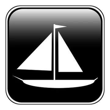Sailing ship button Stock Illustration