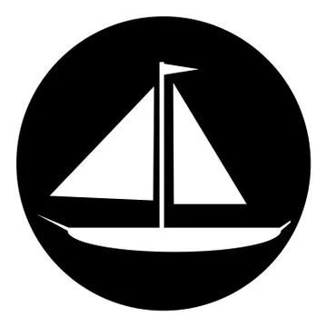 Sailing ship button Stock Illustration