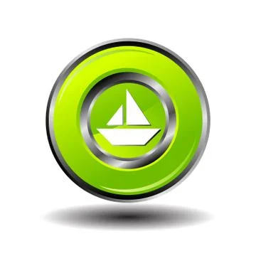Sailing ship button vector Stock Illustration