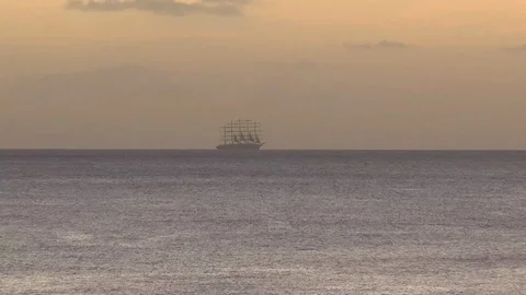 Sailing Ship Caribbean Time lapse Stock Footage 108729754
