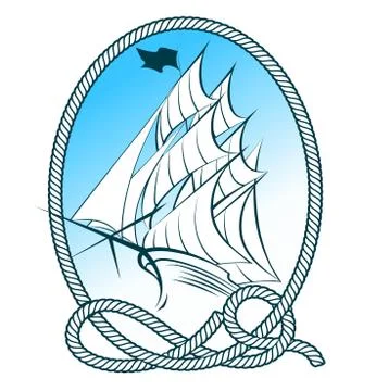 Sailing Ship Emblem Stock Illustration