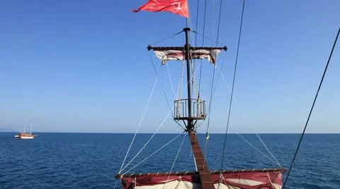 Sailing on a ship Stock Footage 11351850