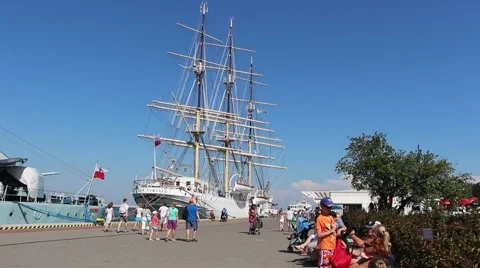 Sailing ship Gdynia Stock Footage 40451930