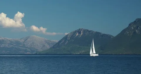 A Sailing ship in Greece Stock Footage 136352978