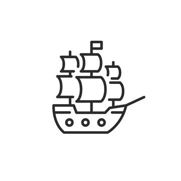 Sailing Ship Icon Stock Illustration