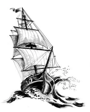 Sailing ship Illustrazione stock