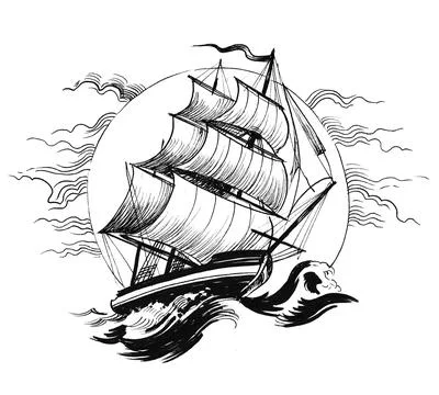 Sailing ship Illustrazione stock