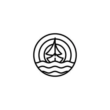 The sailing ship logo design for element design Stock Illustration