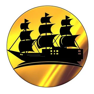 Sailing ship logo Иллюстрация