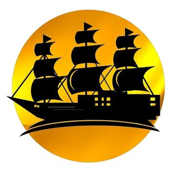 Sailing ship logo Иллюстрация