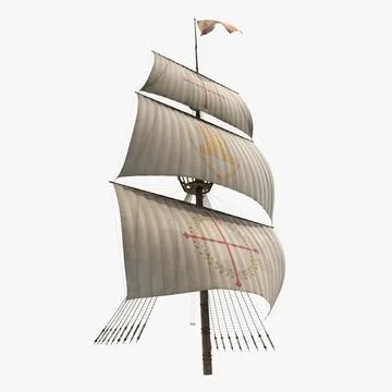 Sailing Ship Main Mast 3D Model