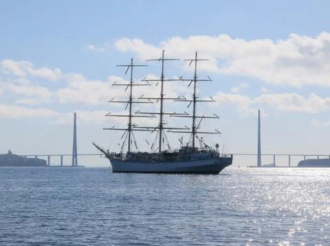 The sailing ship "Nadezhda" Foto stock
