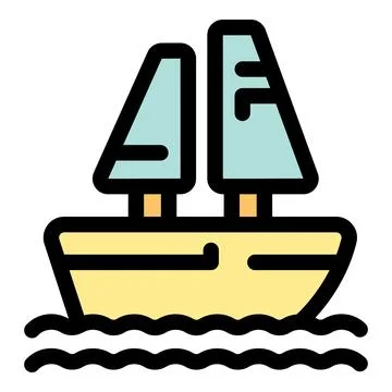 Sailing ship navigating calm waters with two sails raised Ilustración de archivo