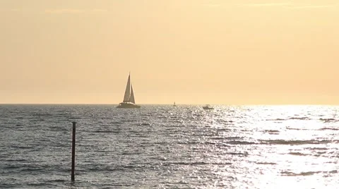 Sailing ship on the ocean Stock Footage 58476094