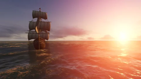 Sailing ship ocean towards camera 스톡 동영상 52991538