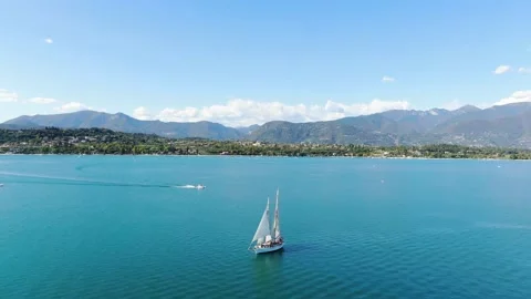 Sailing Ship Orbit Stock Footage 218311044