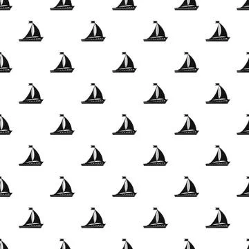 Sailing ship pattern, simple style Illustrazione stock