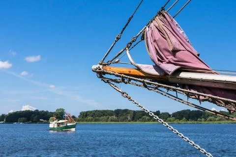 Sailing ship in the port Stock Photos