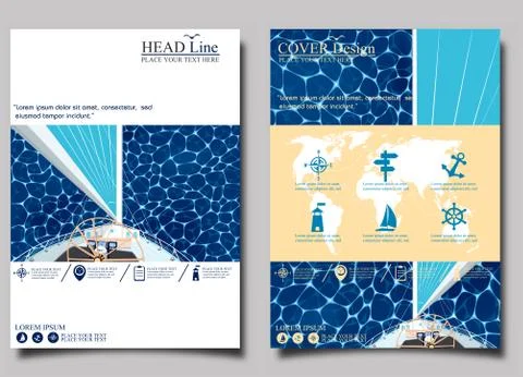Sailing ship with red sail posters Stock Illustration