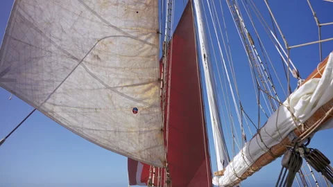 Sailing Ship Rigging and Sails in Drake Passage Stock Footage 331992058