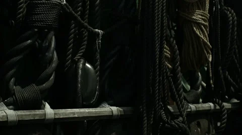 Sailing Ship, Sail, Yard, Rig, Cordage, Ropes Stock Footage 61280518