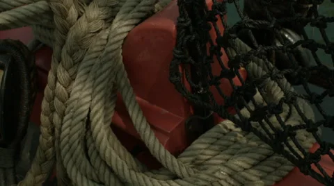 Sailing Ship, Sail, Yard, Rig, Cordage, Ropes Stock Footage 61281053