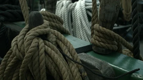 Sailing Ship, Sail, Yard, Rig, Cordage, Ropes Vídeo Stock 61281128