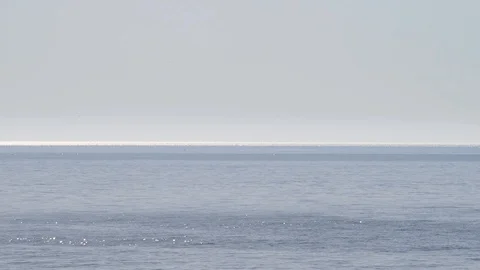 A sailing ship sails with motor and without wind on the calm sea Stock Footage 89433565