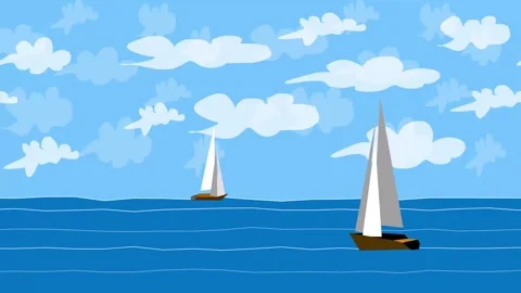 A sailing ship sails into the sea Stock Footage 318408322