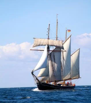 Sailing Ship at Sea Stock Photos