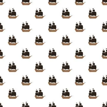 Sailing ship seamless pattern for maritime adventure background イラスト素材