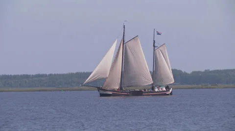 Sailing ship steers into wind Stock Footage 25601460