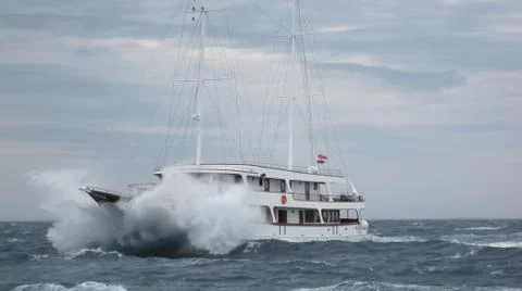 Sailing ship in the storm Foto stock