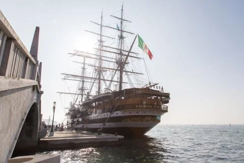 Sailing ship in Venice Stock Photos