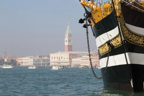 Sailing ship in Venice Stock Photos