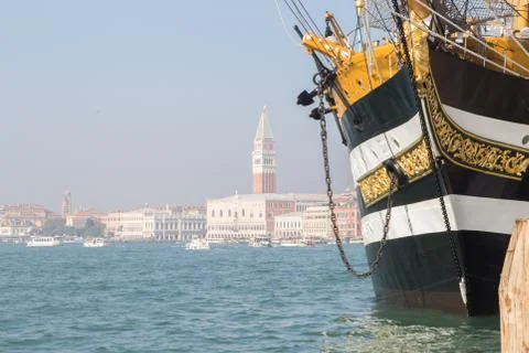 Sailing ship in Venice Stock Photos