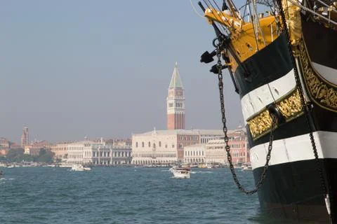Sailing ship in Venice Stock Photos