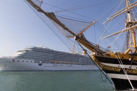 Sailing ship in Venice Stock Photos