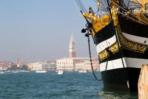 Sailing ship in Venice Stock Photos