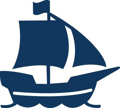 Sailing ship on waves sea icon Illustrazione stock