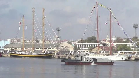 Sailing ships regatta Stock Footage 71674794