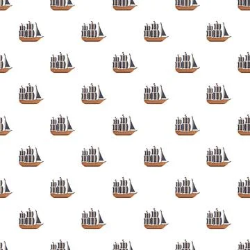 Sailing ships seamless pattern displaying sea travel イラスト素材