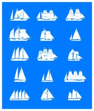 Sailing Ships Set Stock Illustration