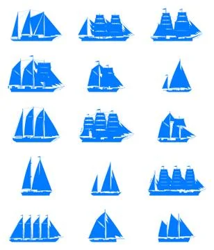 Sailing Ships Set Illustrazione stock