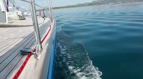Sailing side of the boat Stock Footage 30450713