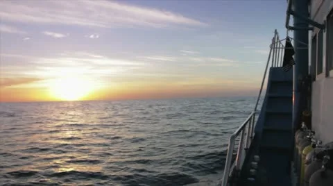 Sailing, side of Boat View Stock Footage 12317482