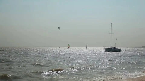 Sailing sport Windsurfing Stock Footage 82060199