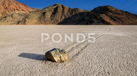 Sailing stone on the Racetrack Stock Photos