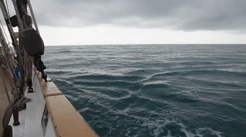 Sailing in stormy day Stock Footage 33627744