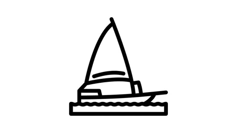 Sailing summer spend time line icon animation Stock Footage 326748797